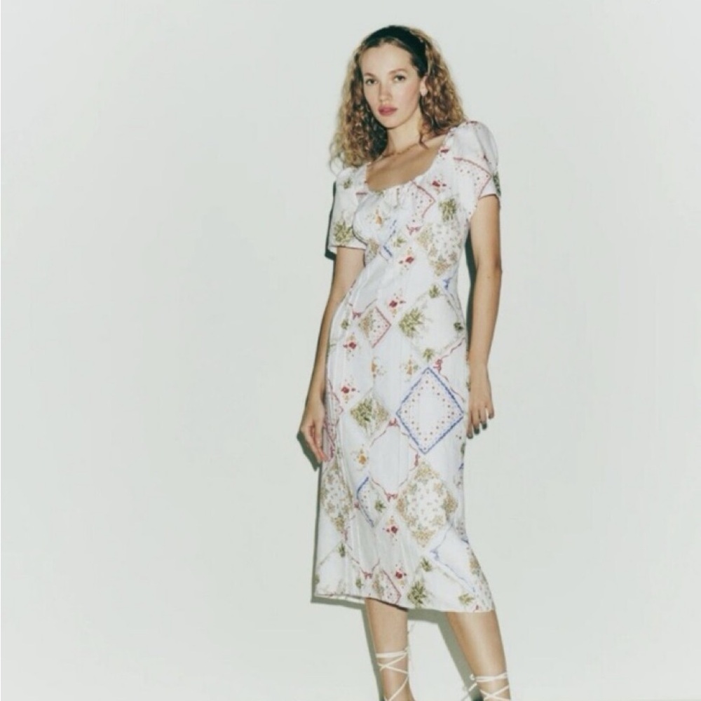 Reformation Pierce Linen Dress Nonna - Size 4